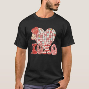 T-shirt Saint-Valentin Rétro XOXO Amour Disco Cœur Saint-V