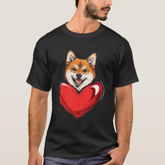 T-shirt Saint-Valentin Shiba Inu Saint-Valentin (Devant)
