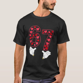 T-shirt Saint-Valentin Six Sept 6 7 Mème Main Rouge Coeur