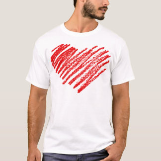 T-shirt Saint Valentin Sketch Coeur Cadeau design pour Hom