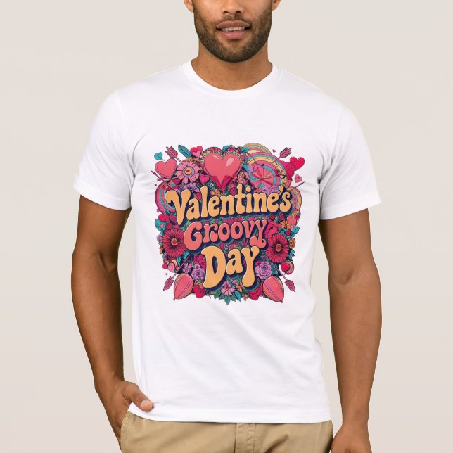 T-shirt Saint Valentin, super journée, clipart rétro (Devant)