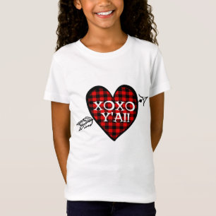 T-Shirt Saint Valentin Thed Buffalo Plaid Love Heart Top