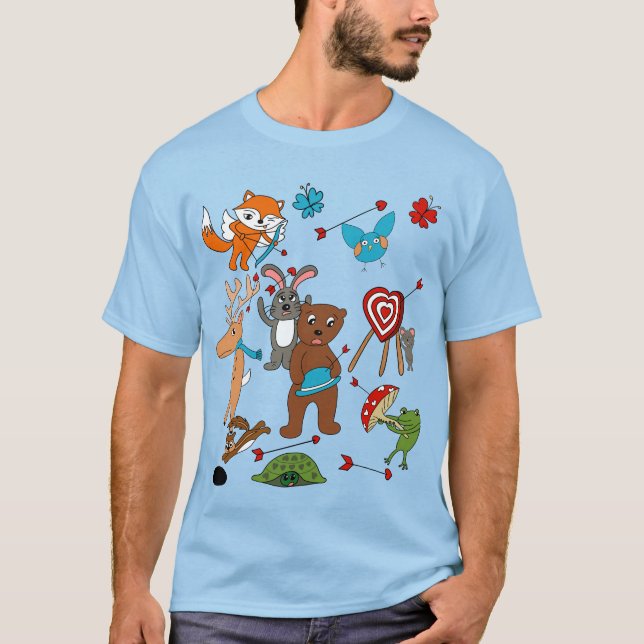 T-shirt Saint Valentin Thème amusant Animaux Graphique (Devant)