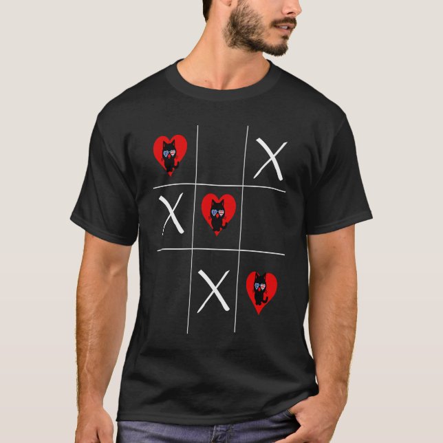 T-shirt Saint Valentin Tic Tac Toe XO XO (Devant)