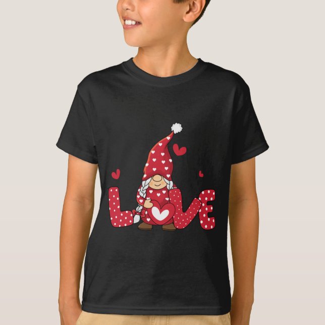 T-shirt Saint Valentin Trois Gnomes tenant le léopard du c (Devant)