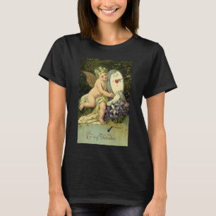 T-shirt Saint-Valentin victorien, oiseaux de l'amour d'ang