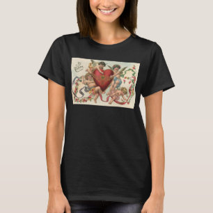 T-shirt Saint-Valentin vintage, anges victoriens chérubins