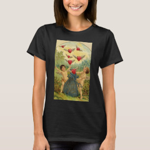 T-shirt Saint-Valentin vintage, cœurs de chérubins victori