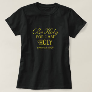 T-shirt Saint verset de la Bible noir et or simple chrétie