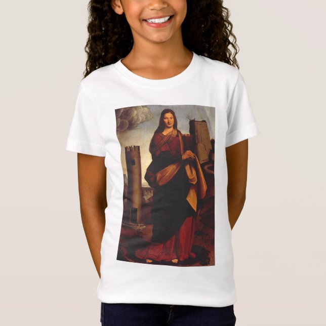 T-Shirt Sainte-Barbe Icône Sacrée Art Graphique (Devant)