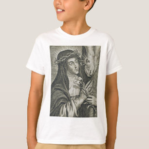 T-shirt Sainte Catherine de Sienne Crucifixion Art Noir Fo
