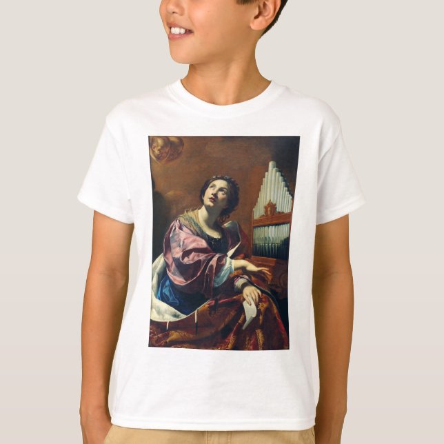 T-shirt Sainte Cécile par Simon Vouet Décor de musique Bea (Devant)