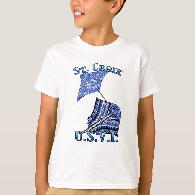 T-shirt Sainte-Croix Vacation Tribal Stingray Ocean (Devant)