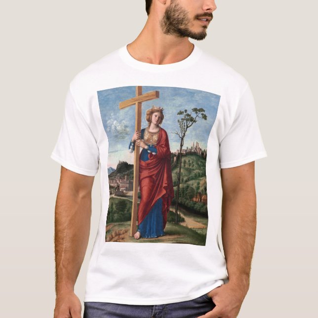 T-shirt Sainte Hélène avec la Vraie Croix Art sacré (Devant)
