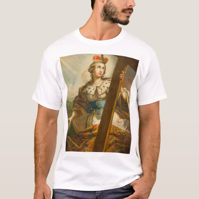 T-shirt Sainte Hélène avec la Vraie Croix Art sacré (Devant)