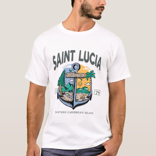 T-shirt Sainte-Lucie, Caraïbes orientales (Devant)