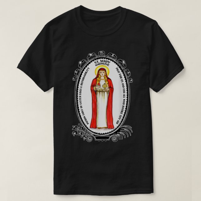 T-shirt Sainte Marie-Madeleine Priez pour nous Patron cath (Design devant)