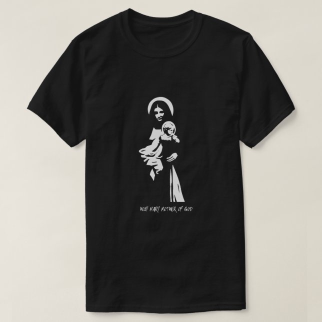 T-shirt Sainte Marie Mère de Dieu. (Design devant)