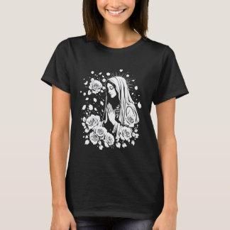 T-shirt Sainte Mère Marie Mère de Jésus Roses Notre Dame