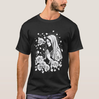 T-shirt Sainte Mère Marie Mère de Jésus Roses Notre-Dame