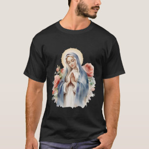 T-shirt Sainte Mère Marie Mère de Jésus Roses Notre-Dame