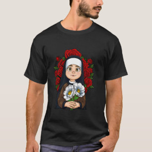T-shirt Sainte Thérèse de Lisieux Fleur Rose Chrétien Cath
