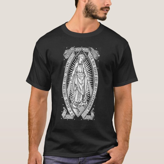 T-shirt Sainte Vierge Marie Vintage Catholique Maria (Devant)
