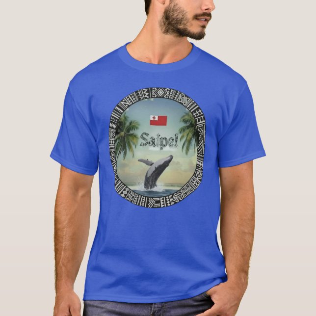 T-shirt Saipe Tonga Eua baleine hors réseau île du Pacifiq (Devant)