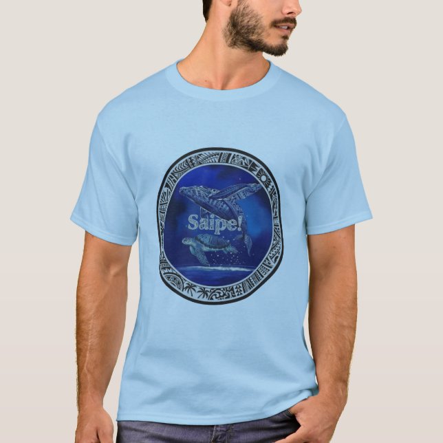 T-shirt Saipe Tonga Off grid Pacific island whale turtle (Devant)