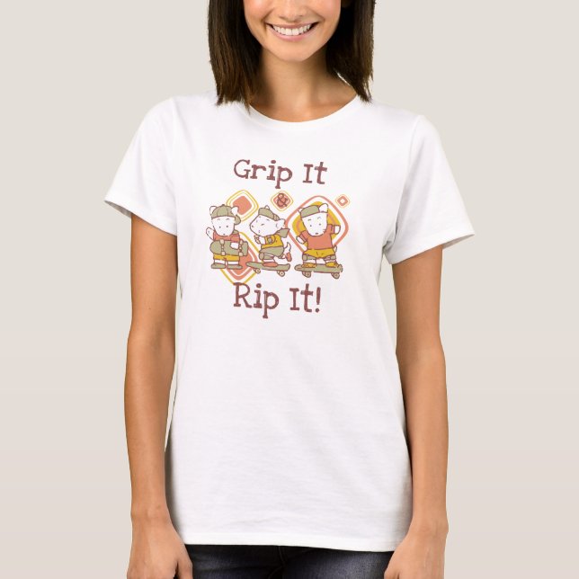 T-shirt Saisissez-le et déchirez-le faisant de la planche (Devant)