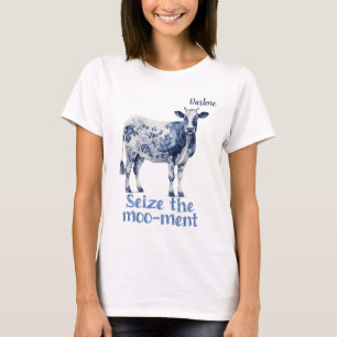 T-shirt "Saisissez le Moo-ment" Femme Personnalisé