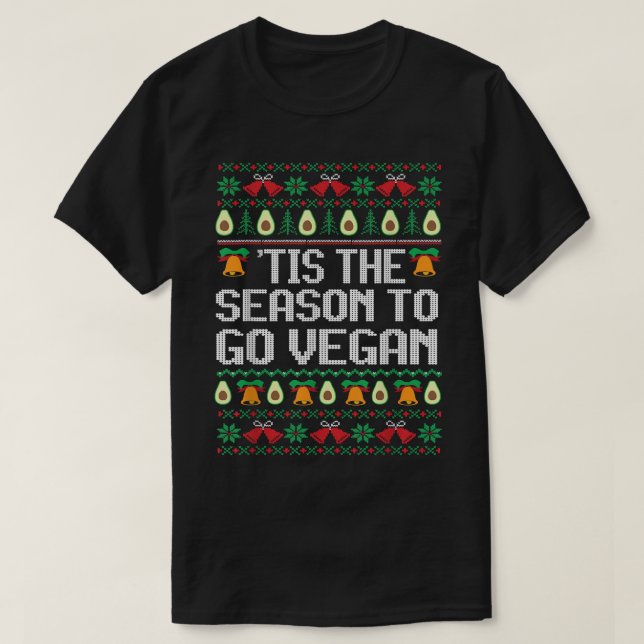 T-shirt Saison aller essayer Vegan Avocado Ugly Sweater Ch (Design devant)