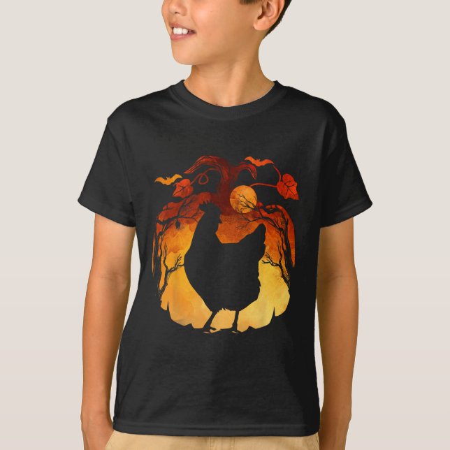 T-shirt Saison Automne Halloween Costume de poulet (Devant)