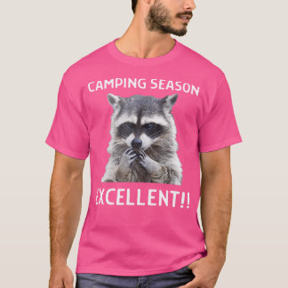 T-shirt Saison Camping Excellent Racoon Meme Outdoor Campi