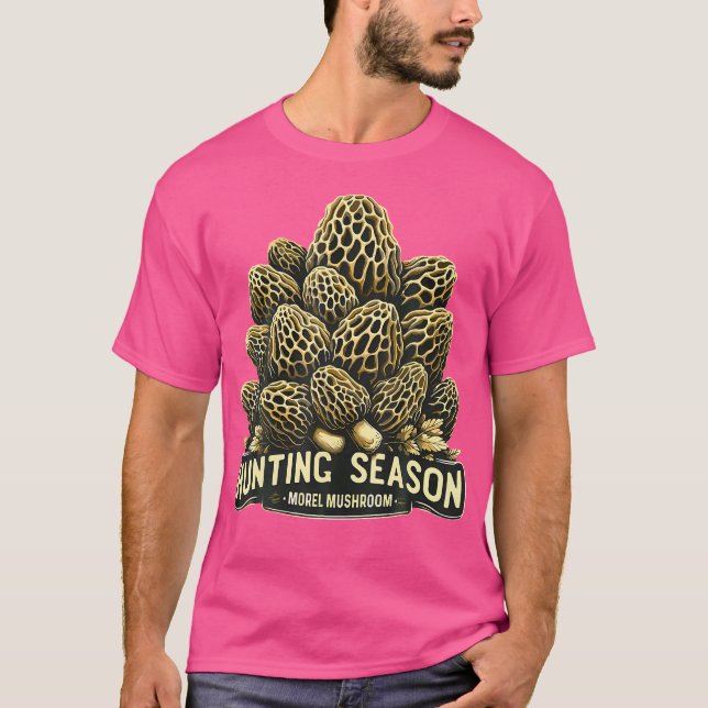 T-shirt Saison Chasse Morel Champignons Recherche (Devant)