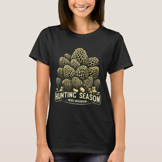 T-shirt Saison Chasse Morel Champignons Recherche (Devant)