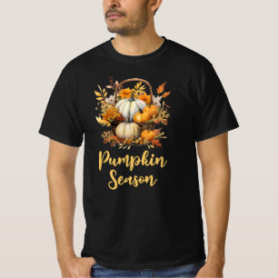 T-shirt Saison citrouille automne Feuilles d'automne