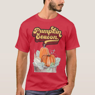 T-shirt saison citrouille, bonjour chute, feuilles d'autom
