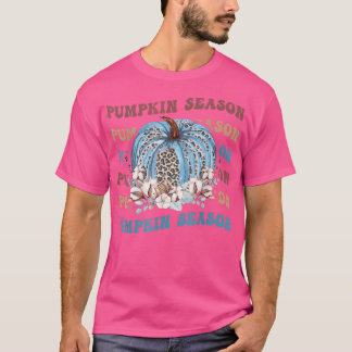 T-shirt Saison Citrouille drôle Leopard Automne Automne Po