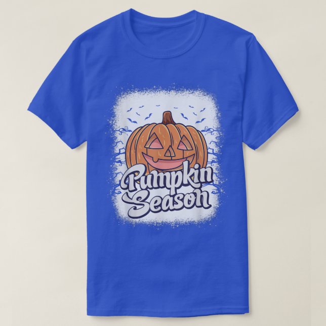 T-shirt Saison citrouille Halloween Éffrayant Bleached Aut (Design devant)