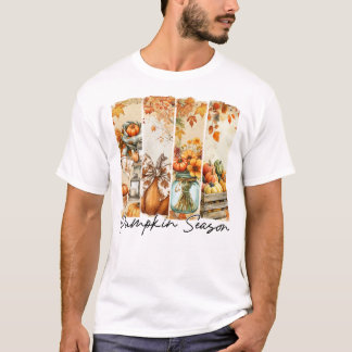 T-shirt Saison citrouille Leasves automne Coquette Bow