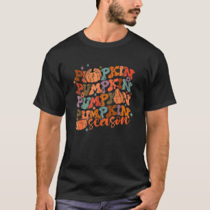 T-shirt Saison Citrouille super Bonjour Automne Vibes Retr