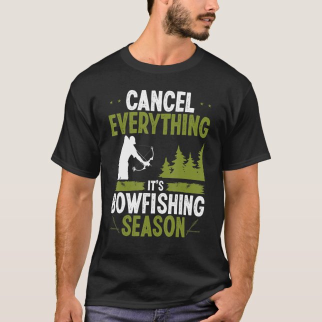 T-shirt Saison de BowFishing Bateau Pêcheur Bow Hunter Bow (Devant)