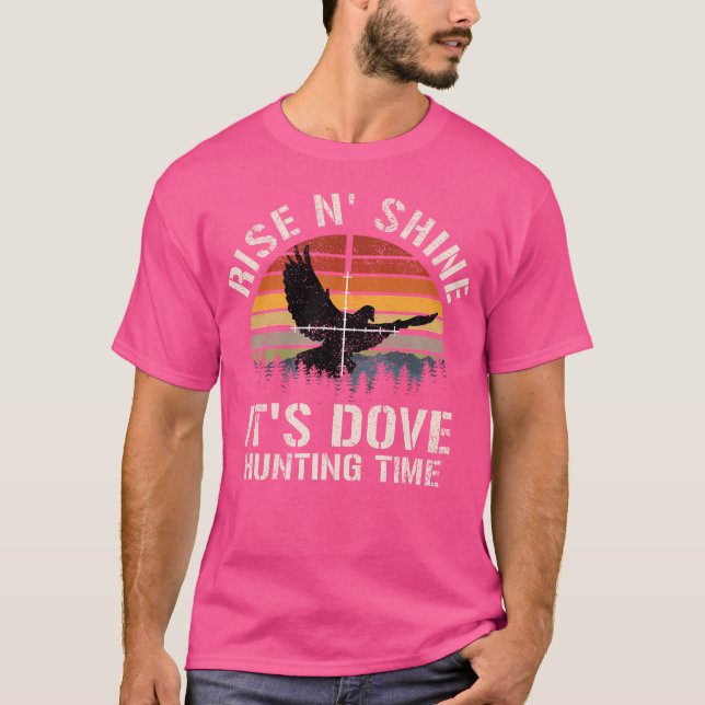 T-shirt Saison de chasse à la colombe du coucher du soleil (Devant)