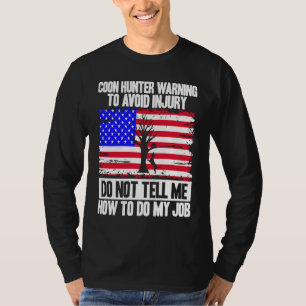 T-shirt Saison de chasse au raton laveur Drapeau USA Avert