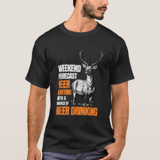 T-shirt Saison de chasse aux cerfs drôle Chasseur buvant d