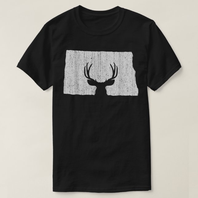 T-shirt Saison de chasse aux cerfs du Dakota du Nord (Design devant)