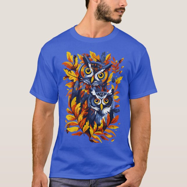 T-shirt Saison de chute de hibou (Devant)