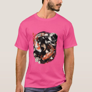 T-shirt Saison de fleurs de cerisiers de Koi Yin Yang Nish