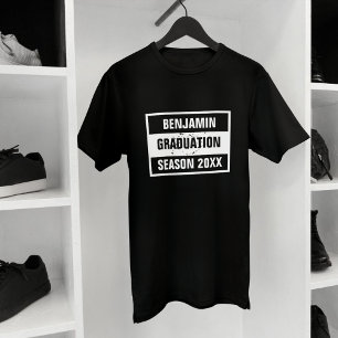 T-shirt saison de graduation rétro 20XX noir